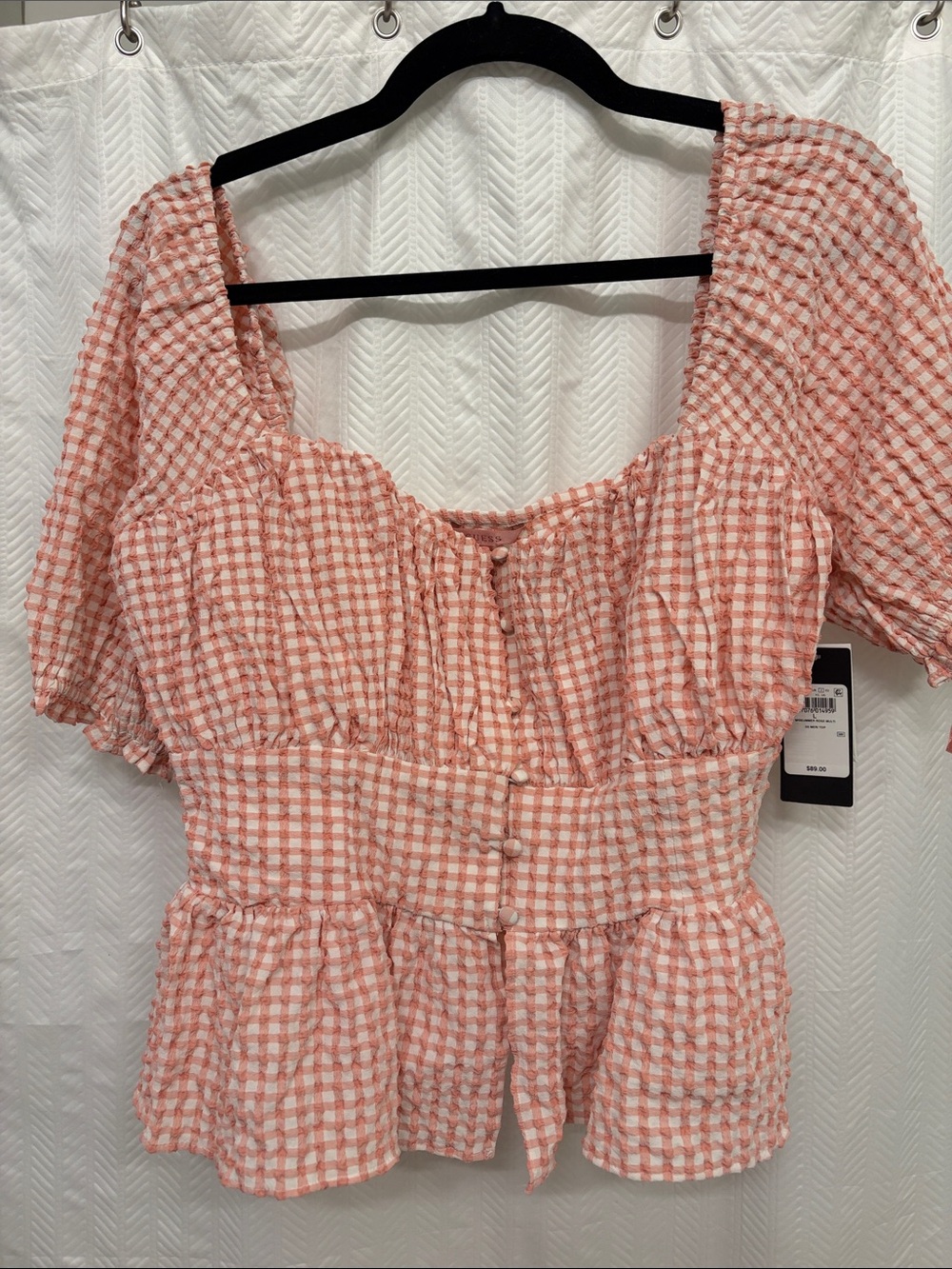 Guess Pink Gingham Summer Top